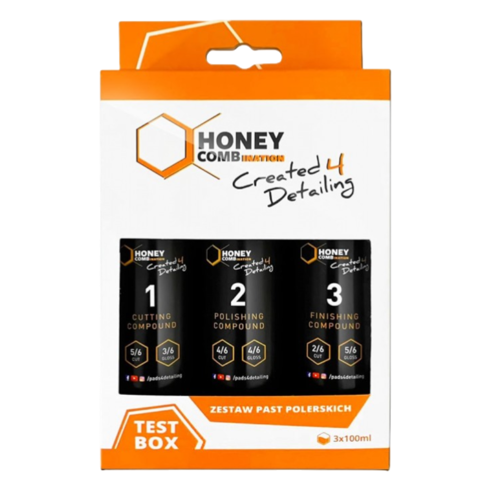 HONEY COMBINATION Zestaw Past Polerskich TESTBOX - zestaw 3 past polerskich do kompletnej korekty lakieru 100ml